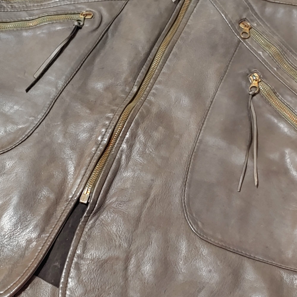 Women's Custom Designed Dark Green Leather Pencil Skirt - Picture 10 of 10